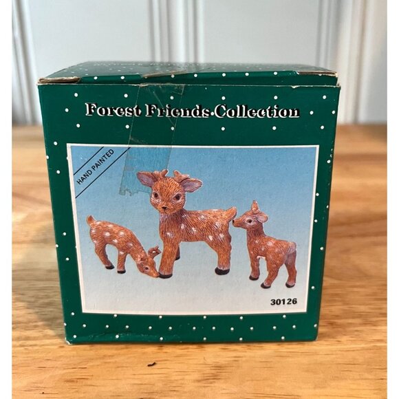 Vintage Youngs Forest Friends Collection Deer Figurines 1995 Hand Painted Set Of - Picture 8 of 14